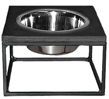 fattoAmano - Lebe mit Betonung FEEDO Solo | Der Beton Hundenapf | Design Napf | Hundeaccessoires (M, dunkelgrau)