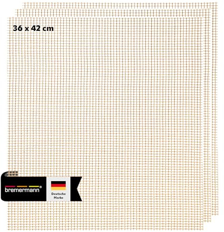 bremermann Grillmatte/Backmatte rechteckig 3er Set, Glasfasergewebe antihaft, je 36 x 42 cm (L/B)