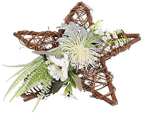 SOIMISS Pentagramm Anhänger Aus Holz Naturblumen Design Wandbehang Für Wohnzimmer Handwerk Dekoration Langlebiges Material Für Innendekoration