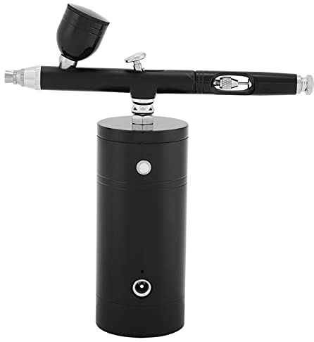 Pistola a spruzzo ad aria con alimentazione a gravità, 0,3 mm, per compressore d'aria, alimentazione USB, 8,4 V, regolatore per spruzzatura di vernici a base di olio o lattice nero