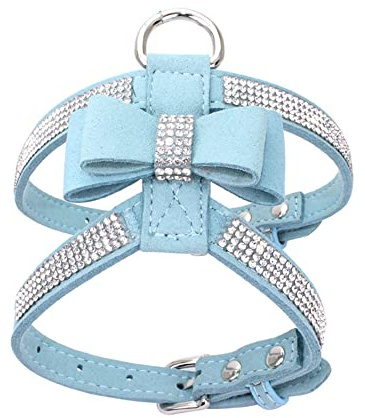Pettorina pour chiens tendance avec strass et nœud