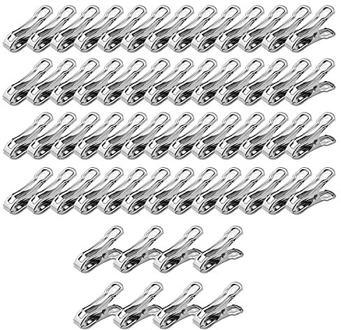 60 piezas serías pinzas de jardín, pinzas de invernadero de acero inoxidable para redes, aros de jardín o aros de invernadero
