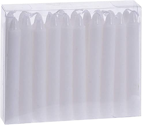 Kleine Echtwachs Stabkerzen 20er Pack - weiß - Weihnachtskerzen Set ca. 10 cm Höhe - Christbaumkerze Baumkerze Advents Deko Kerze