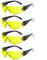4PCS Safety Glasses, Anti-Fog and Anti Scratch Reduction Coating, Reinforced Resistant and Protective Lens, Eye Protection Glasses Safety For Snug Fit (Yellow)