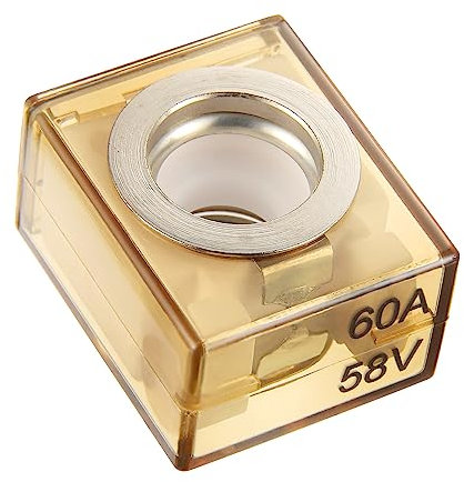 BOJACK Fusible de borne 60A Fusible de batterie marin (MRBF) 58V DC Max IP66 étanche pour la protection du circuit des automobiles camping-cars grues piles de charge(60A)