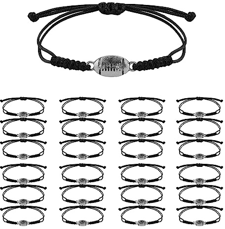 24 Stück Rugby Armband, Verstellbar Charm mit Ball Anh nger Dekoration Pendant für Teenager, Mdchen, Jungen, Damen, Herren, Teamspieler