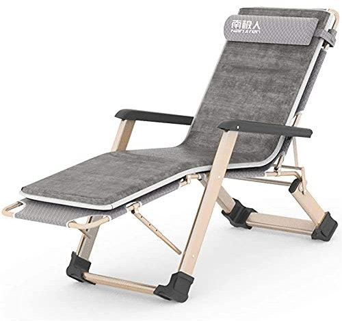 Zusammenklappbare Sonnenliege aus grauem Metall, zum Sitzen und Liegen auf der Sonnenliege, mit atmungsaktivem Synthetikstoff, 3-Fach verstellbar, max. 100 kg