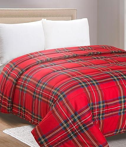 Home Tresor - Trapunta Invernale Una Piazza e Mezza Imbottita in Morbida Microfibra, Piumone Letto Autunno Inverno Traspirante Anallergico Scozzese 1 Piazza e Mezza 210x250 cm, Tartan 9