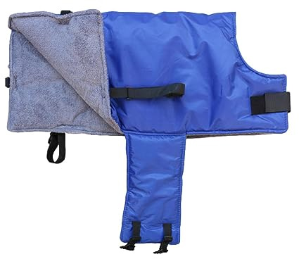 Anloximt Kalbsmanteldecke - Ziegenschutzdecke | Weiche, Winddichte Wadenjacke aus Oxford-Stoff, verdickte Viehweste, Blauer wasserdichter Schutz für kalte Wadenkleidung