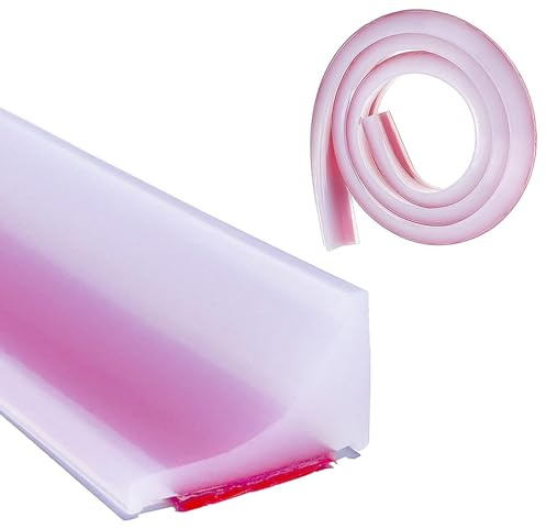 1M*20MM Schwallschutzleiste Dusche Selbstklebend Silikon Wasserstopper | Wasserstopper Silikon Duschschwelle Schwallschutz Trennung von Nass und Trocken, für Küchen, Bäder, Waschbecken Transparent