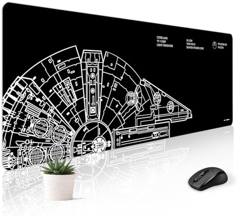 Stanoha Mousepad Desk Mat Gaming Large Keyboard Cute Office Desktop Computer Laptop Black XXL Long Giant Big Cool Modern Design Unique for Women Girls Men Boys Gamer Oversized Wide 30x12'' Mousepad