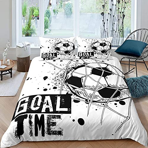 Funda Nordica Cama 90 fútbol Americano Juego de Ropa de Cama de Suave Microfibra (Niñas Niños), Transpirable Fundas Nordicas 150x220 cm + 2 Fundas de Almohada 50x80 cm