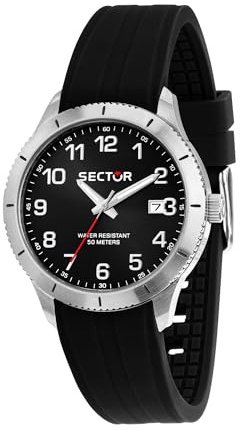 Sector No Limits Orologio Uomo, Tempo, Data, Analogico, Cinturino in Acciaio, Collezione 270 - R3251578014