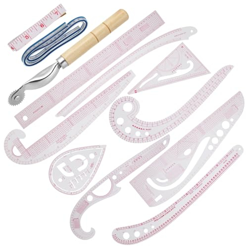 DIYEAH 12-Teiliges Lineal Für Französische Kurvenmuster Französisches Kurvenlineal Nählineal-Set Nählineal Für Modedesign Und Führungen Für Stoff