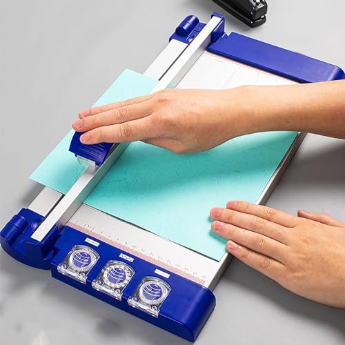 COYEUX 3-in-1-A4-Papierschneider, Papierschneider, inklusive 3 verschiedenen Klingen, gerade/gewellt/gepunktet, für Papier, Fotos, Postkarten, Visitenkarten