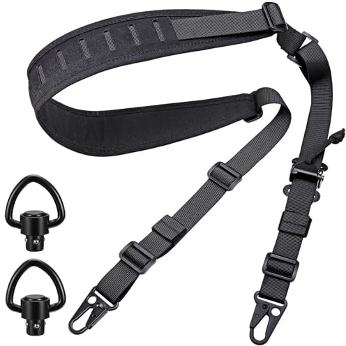 Hejo Tactical Rifle Sling, 2 Point Sling with Metal Hook, Adjustable Tactical Airsoft Sling, Airsoft Attachments for Rifle, Airsoft