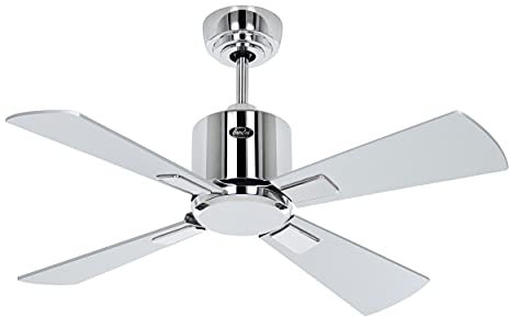CasaFan Deckenventilator 948041W ECO Neo III, 92 cm, mit WLAN-Motor, gebürstetes Chrom, wendbare Flügel, Wenge und Silber