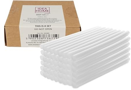 IDEA HOME 50 Pezzi Stick Colla a Caldo 7x100 mm – Bastoncini Trasparenti Universali per Pistola Colla a Caldo – Fai da Te, Artigianato, Riparazioni Domestiche
