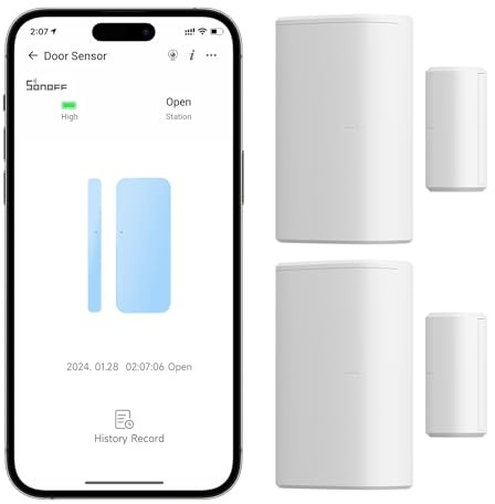 SONOFF SNZB-04P Zigbee tür und fenstersensor, intelligenter tür- fensterkontakt Alarmanlage,Erfordert Zigbee Hub,Smart Home türsensor kompatibel mit Alexa und Google Assistant (2er-Pack)