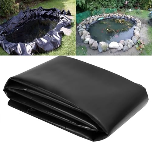 Dnowegas Revestimiento De Goma De Polietileno De Alta Densidad Flexible Precortado Lona Estanque Negro HDPE Pond Liner para Fuentes De Agua Y Jardines