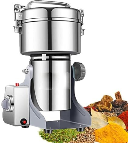 Commercial Grinders, Electric Grain Grinder,Stainless Steel Grain Mill Grinder Grain Mill | Swing Type Grinder for Spices, Herbs, Roots | Commercial Use | Stainless Steel,1500g