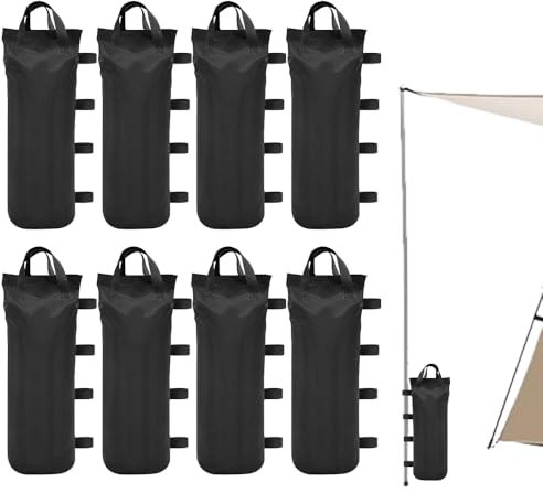 CLIUNT 8PCS Pesos para Carpas, Pesas para Cenador, Bolsa de Arena para Carpa Oxford 800D, Sacos de Arena Portátiles para Pabellón para Pop-up Canopy Carpa Pies Cargados, Reutilizables Rellenables