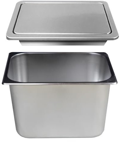 QUSYZD Poubelle carrée encastrée, Couvercle pivotant en Acier Inoxydable 304, goulotte de Cuisine intégrée, Grande Taille,Large