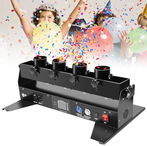 Elektronische Multicolor Konfetti Professionelle Konfettikanonen-Werfermaschine, 150 W, elektrische Röhren, kabellose Fernbedienung für Veranstaltungen, Partys, Clubs, Hochzeiten, Konzerte