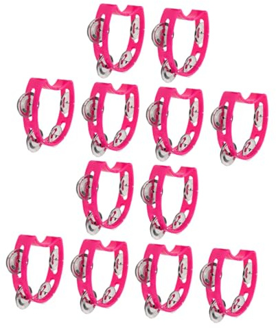 UPKOCH 12 pièces Tambourins à Main Plastique avec Clochettes Instrument de Percussion pour Garçon Fille Jeu Musical Éducatif pour Fête École et Activités Créatives