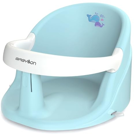 BABYLON Nemo Sedile Bagnetto Neonato, ventose, 6M+, Azzurro/Bianco