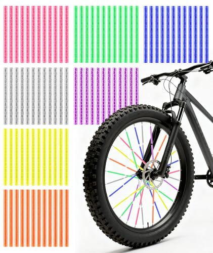 ITClosud 84 Pezzi Riflettori per Raggi, Strisce Riflettenti per Bicicletta con Visibilità A 360°, Copri Raggi Catarifrangenti, Riflettori Raggi Bicicletta per Biciclette Adulti (Colore)
