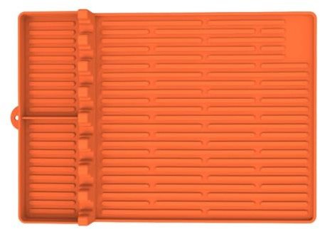 Homeponnew Tapis de cuisson en silicone pour barbecue extérieur, grand tapis spatule 3 en 1, tapis anti-gouttes et tapis d'étagère latérale, résistant à la chaleur et facile à nettoyer, accessoire de