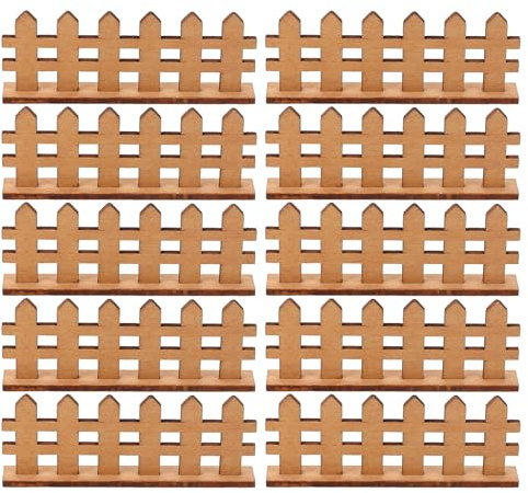 TOYANDONA Lot de 20 Mini-clôtures Décoratives en Bois Café, 8 Cm, pour Micro-Paysage, Jardin Miniature, Maison de Poupée, Accessoires de Décoration Extérieure