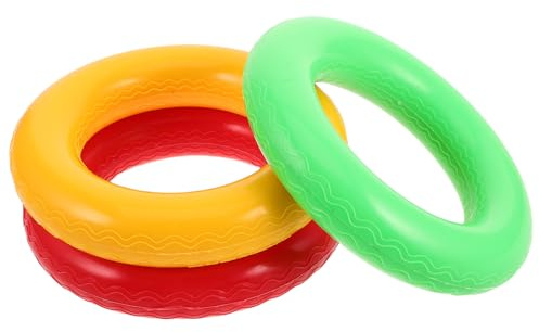 UKCOCO Lot de 3 Bâtons de Relais Souples et Légers – Bâtons Antidérapants en Matière Élastique – Couleurs Rouge, Jaune et Vert – Entraînement Course à Pied en Intérieur et Extérieur –