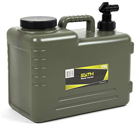 Faith Water Carrier 15l FAI2405 Wasserkanister mit Hahn Wasserbehälter mit Ablaufhahn