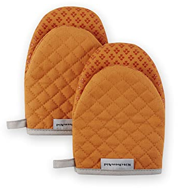 KitchenAid Asteroid Mini Oven Mitt, 5.5x8, Honey 2 Count