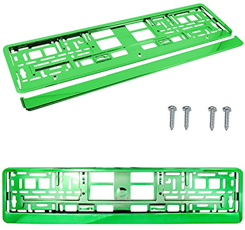 PAIR (2PCS) GREEN Car Registration License Number Plate Surround Holder Frame Surround