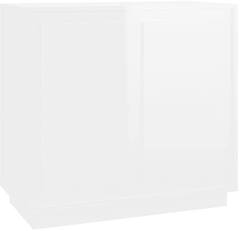 vidaXL Aparador de Madera contrachapada Blanco Brillante 80x34x75 cm