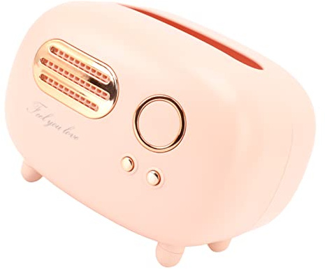 Vintage-Radio-Taschentuchbox-Abdeckung, multifunktionale Retro-Radio-Taschentuchbox aus Kunststoff, Super-Technologie für Badezimmer für Schlafzimmer(Rosa)