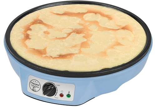 Bestron Crêpes Maker im Retro Design, für Crepes mit Ø 30 cm, inkl. Teigverteiler & Crêpes-Wender, mit Antihaftbeschichtung, 1000 Watt, Farbe: Blau