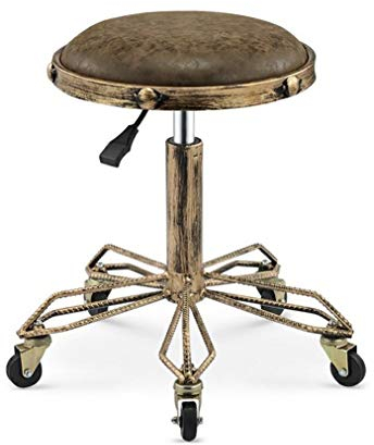 GSKDBCC Hocker auf Rädern, rund, hoch, drehbar, drehbar, Hocker, rund, verstellbar, Arbeitshocker (Farbe: Barhocker, 2er-Set, C) ShaoSu (Barhocker, 2er-Set, E) ziyu Chaser of Light