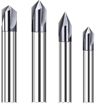 Fasenfräser Fasenfräsen Hartmetall-Ecksenker Anfasen Schaftfräser Entgraten Kanten V-Hain-Fräser 60 90 120 Grad 2 3 Schneiden(1.2XR90X50LX2F)