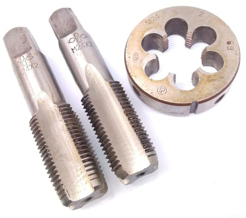 Gewindeschneider, HSS für M24 x 2 mm Kegelgewindebohrer für M24 x 2 mm, metrisches Gewinde, rechte Hand für Gewindereparatur
