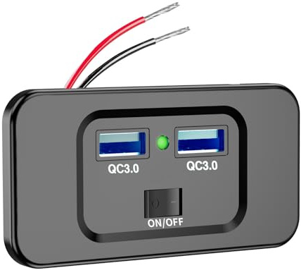 Prise USB 12 V | 72 W - Noir - Port USB pour Camping-Car, Support Mural