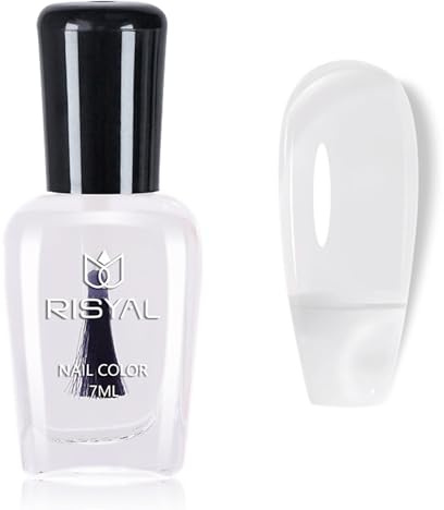 Clear Nail Polish - Top Coat Nail Polish - Long Lasting Clear Nail Varnish - 7ml High Gloss Shiny Nail Varnish Top Coat,Nails Protection Glossy Finish,No Need UV/LED Lamp Cure