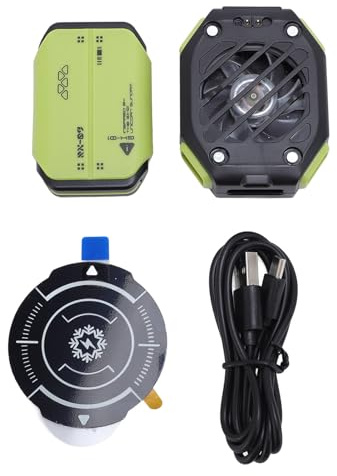 CHEOTIME Magnetic Phone Cooler, 5000rpm Semiconductor Phone Cooling Fan with Temperature Display 7 Gears Phone Radiator for Tablet Gaming Graphics Card