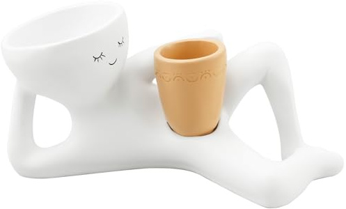 HAIJED Lazy Guy Planter Succulent Plant Pot, Resin Lazy Little Character Flowerpot, Lying Down Figure Planters Human Shaped Flower Pot For Succulents Cactus Home Decor
