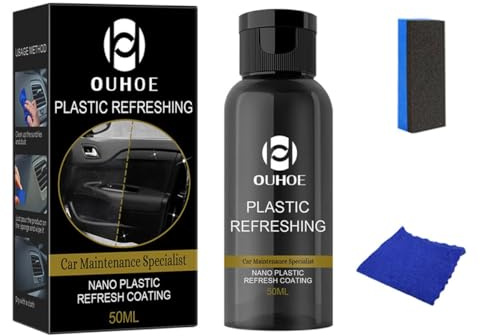 DGUPUP Rinnova Plastics Auto 50ml –Car Plastic Rinfrescante e detergente per Interni per la Cura della plastica – Rimuove i Graffi, Set per la Pulizia Lucida dell'auto per Interni ed Esterni