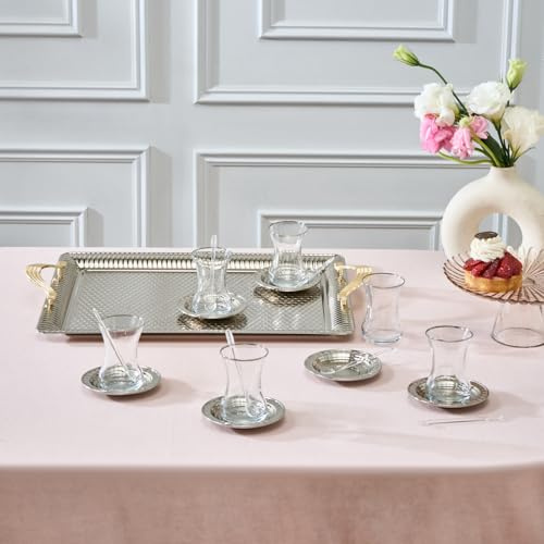 KARACA NEHIR - Servizio da tè da 19 pezzi, colori assortiti