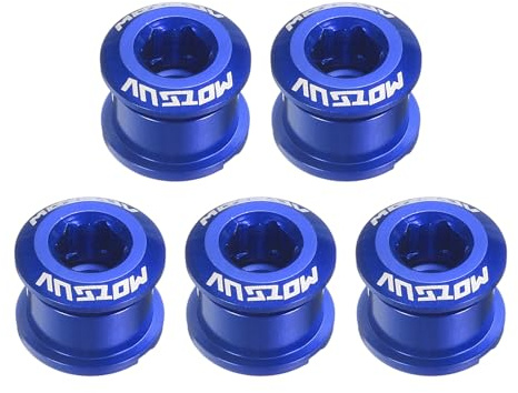 sourcing map Single Chain Ring Bolts Aluminum Alloy Bicycle Crankset Nuts Chainwheel Screw for Road Bike Mountain Bike